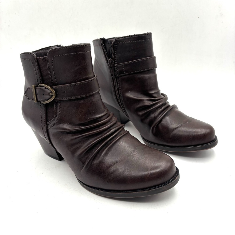 Womens Baretraps Brown Ankle Boots Booties Size 6M Zip Up.